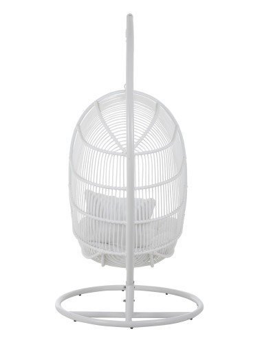 J-LineChaise suspendue ovale en acier blanc