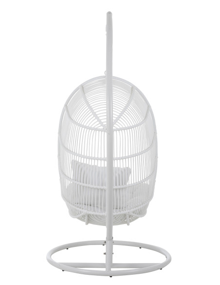 J-LineChaise suspendue ovale en acier blanc