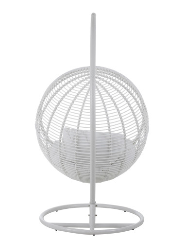 J-LineChaise suspendue ronde en acier blanc