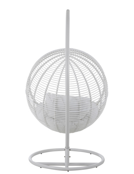 J-LineChaise suspendue ronde en acier blanc