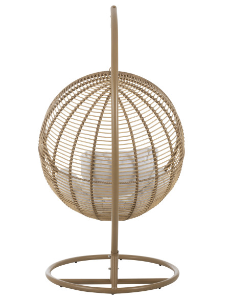 J-LineChaise suspendue ronde en acier naturel
