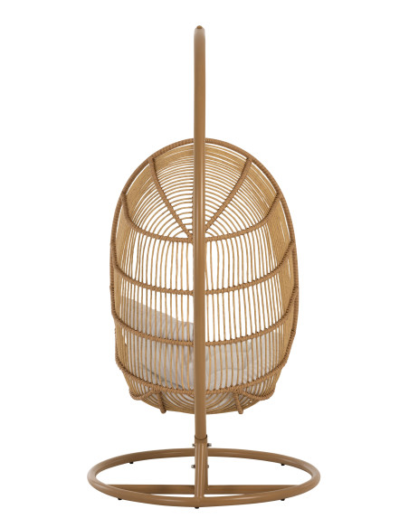 J-LineChaise suspendue ovale en acier naturel