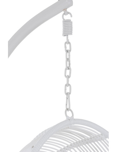 J-LineChaise suspendue ovale en acier blanc