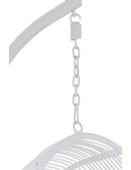 J-LineChaise suspendue ovale en acier blanc