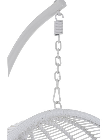 J-LineChaise suspendue ronde en acier blanc