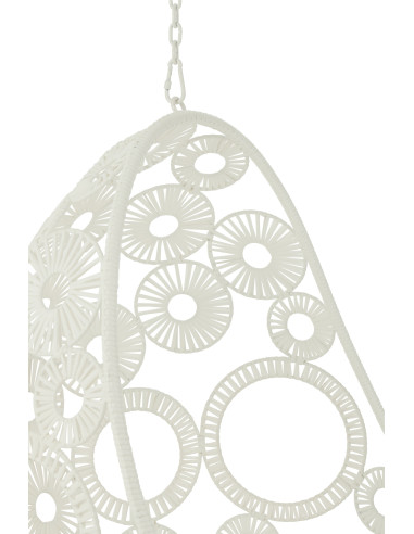 J-LineChaise suspendue + coussins Bula métal / roseau blanc