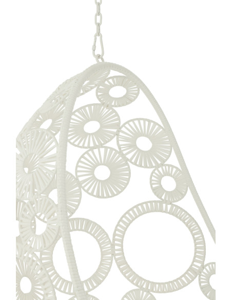J-LineChaise suspendue + coussins Bula métal / roseau blanc