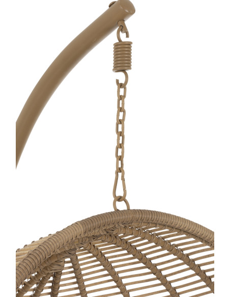 J-LineChaise suspendue ronde en acier naturel