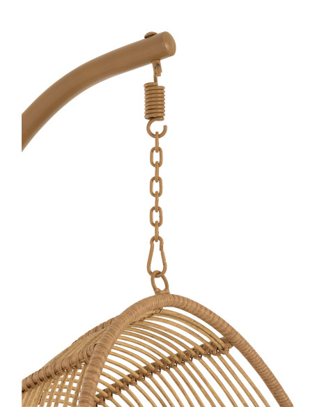 J-LineChaise suspendue ovale en acier naturel