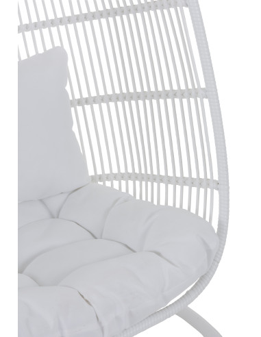 J-LineChaise suspendue ovale en acier blanc