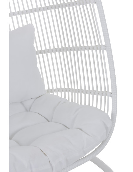 J-LineChaise suspendue ovale en acier blanc