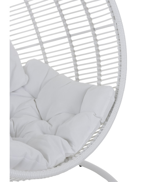 J-LineChaise suspendue ronde en acier blanc