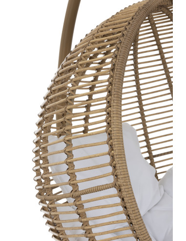 J-LineChaise suspendue ronde en acier naturel