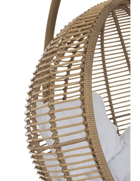 J-LineChaise suspendue ronde en acier naturel