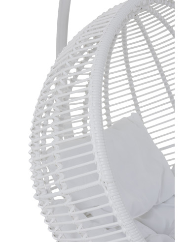 J-LineChaise suspendue ronde en acier blanc