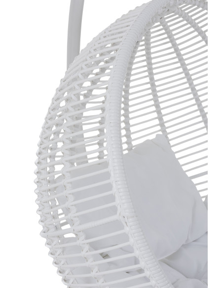 J-LineChaise suspendue ronde en acier blanc