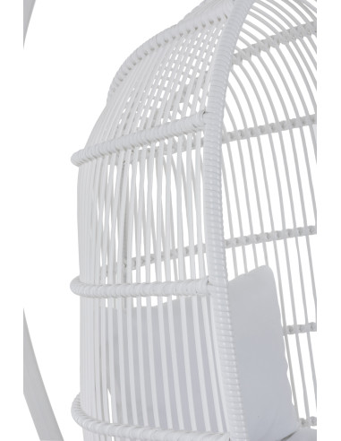 J-LineChaise suspendue ovale en acier blanc