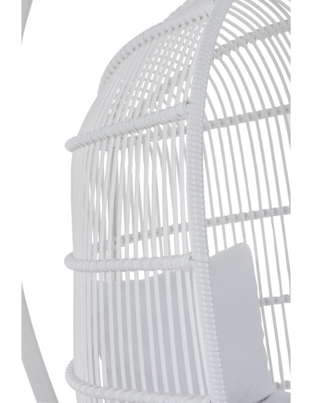 J-LineChaise suspendue ovale en acier blanc