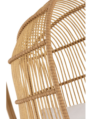 J-LineChaise suspendue ovale en acier naturel