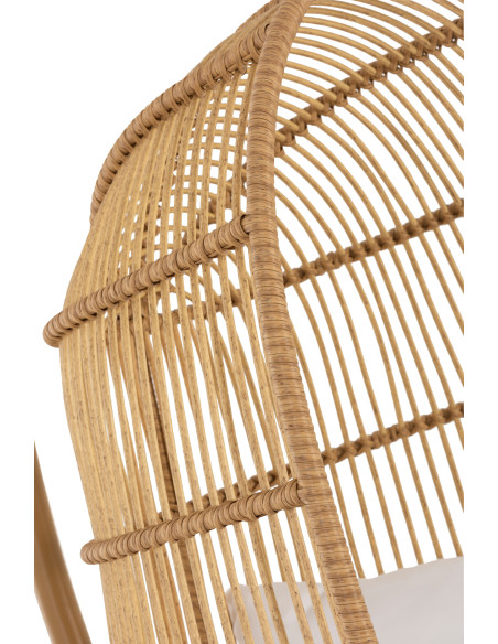 J-LineChaise suspendue ovale en acier naturel