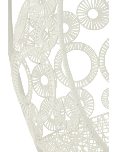 J-LineChaise suspendue + coussins Bula métal / roseau blanc