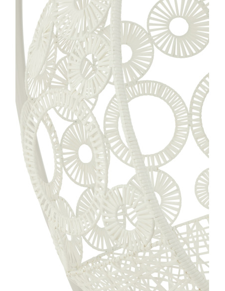 J-LineChaise suspendue + coussins Bula métal / roseau blanc