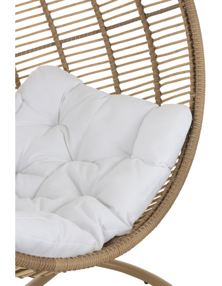 J-LineChaise suspendue ronde en acier naturel
