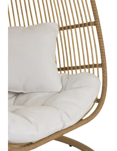 J-LineChaise suspendue ovale en acier naturel