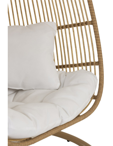 J-LineChaise suspendue ovale en acier naturel