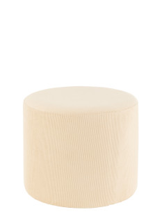 Pouf en velours côtelé crèmeJ-Line