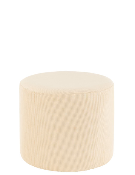 Pouf en velours côtelé crèmeJ-Line Pouf en velours côtelé crèmeJ-Line