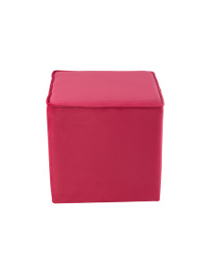 Pouf Cube Velours Rose VifJ-Line 2