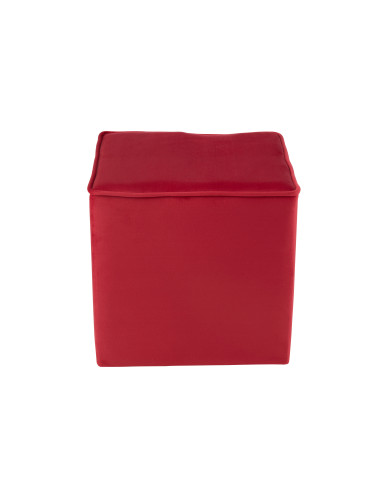 Pouf Cube Velours FramboiseJ-Line
