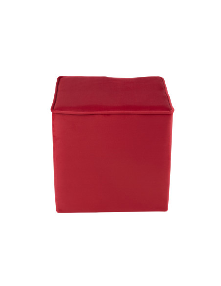 Pouf Cube Velours FramboiseJ-Line Pouf Cube Velours FramboiseJ-Line