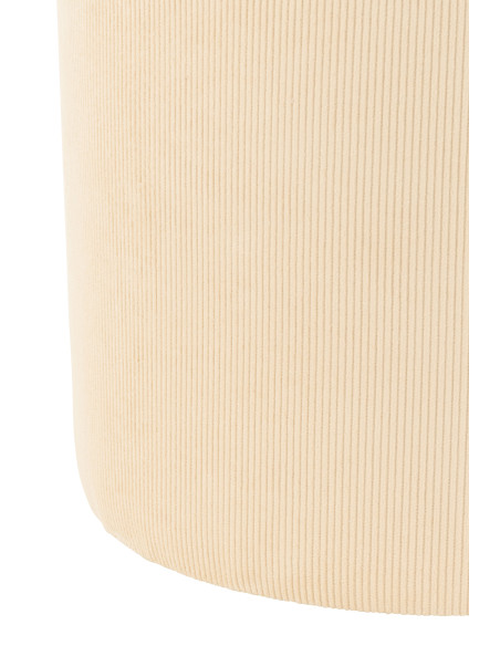 Pouf en velours côtelé crèmeJ-Line Pouf en velours côtelé crèmeJ-Line