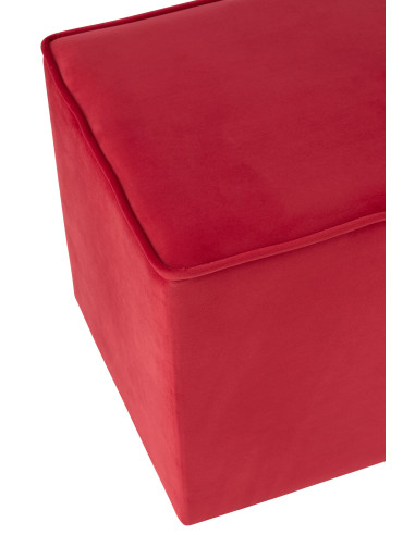 Pouf Cube Velours FramboiseJ-Line