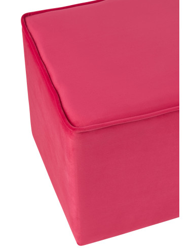 Pouf Cube Velours Rose VifJ-Line