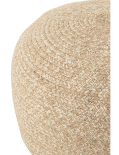 Pouf extérieur Miami en poly naturel/blancJ-Line 2
