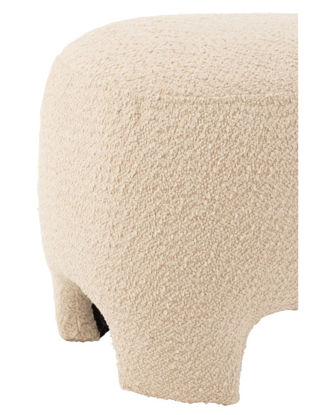 Textile tricoté/bois blanc PoufJ-Line Textile tricoté/bois blanc PoufJ-Line