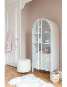 Pouf Patte de Mouton en Polyester BlancJ-Line 2