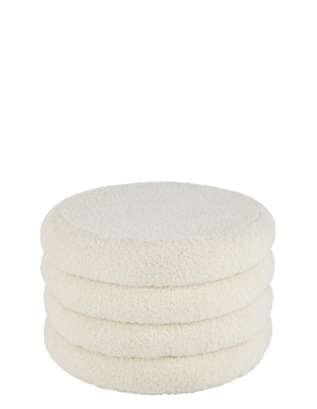 Tabouret rond en polyester blanc TeddyJ-Line Tabouret rond en polyester blanc TeddyJ-Line