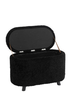 Tabouret de rangement en polyester noir TeddyJ-Line 2