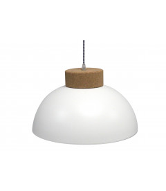 Lampe Suspendue Vermont Blanc Mat Liege & Metal, Cable Tex Carreau Gaine Noir E