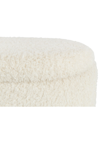 Rangement tabouret Teddy en polyester blancJ-Line
