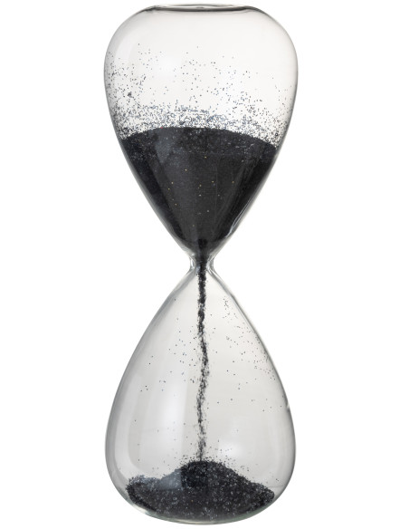 Sablier Perles Verre Noir Très GrandJ-Line