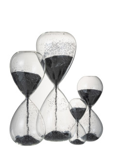 Sablier Perles Verre Noir Très GrandJ-Line 2