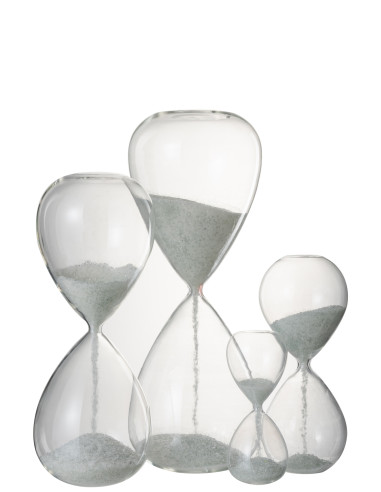 Sablier Perles Verre Blanc Très GrandJ-Line