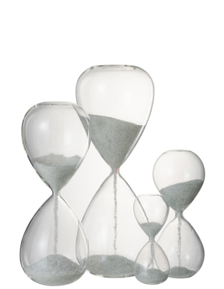 Sablier Perles Verre Blanc Très GrandJ-Line