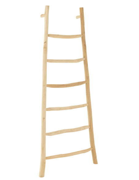 Échelle 6 marches en bois de teck naturelJ-Line Échelle 6 marches en bois de teck naturelJ-Line