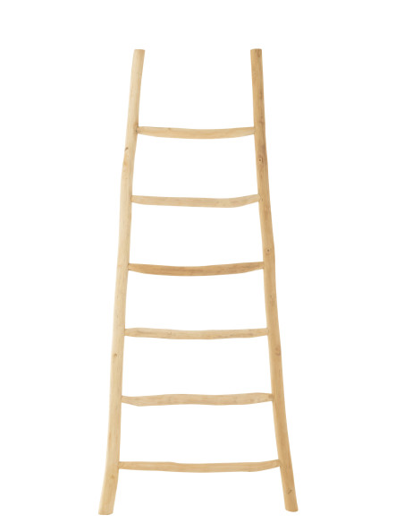 Échelle 6 marches en bois de teck naturelJ-Line Échelle 6 marches en bois de teck naturelJ-Line